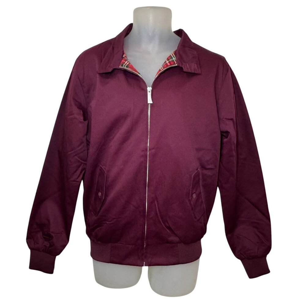 NWT Original Harrington Jacket Bordeaux, Tartan Plaid Lining  Chest 42,‎ L